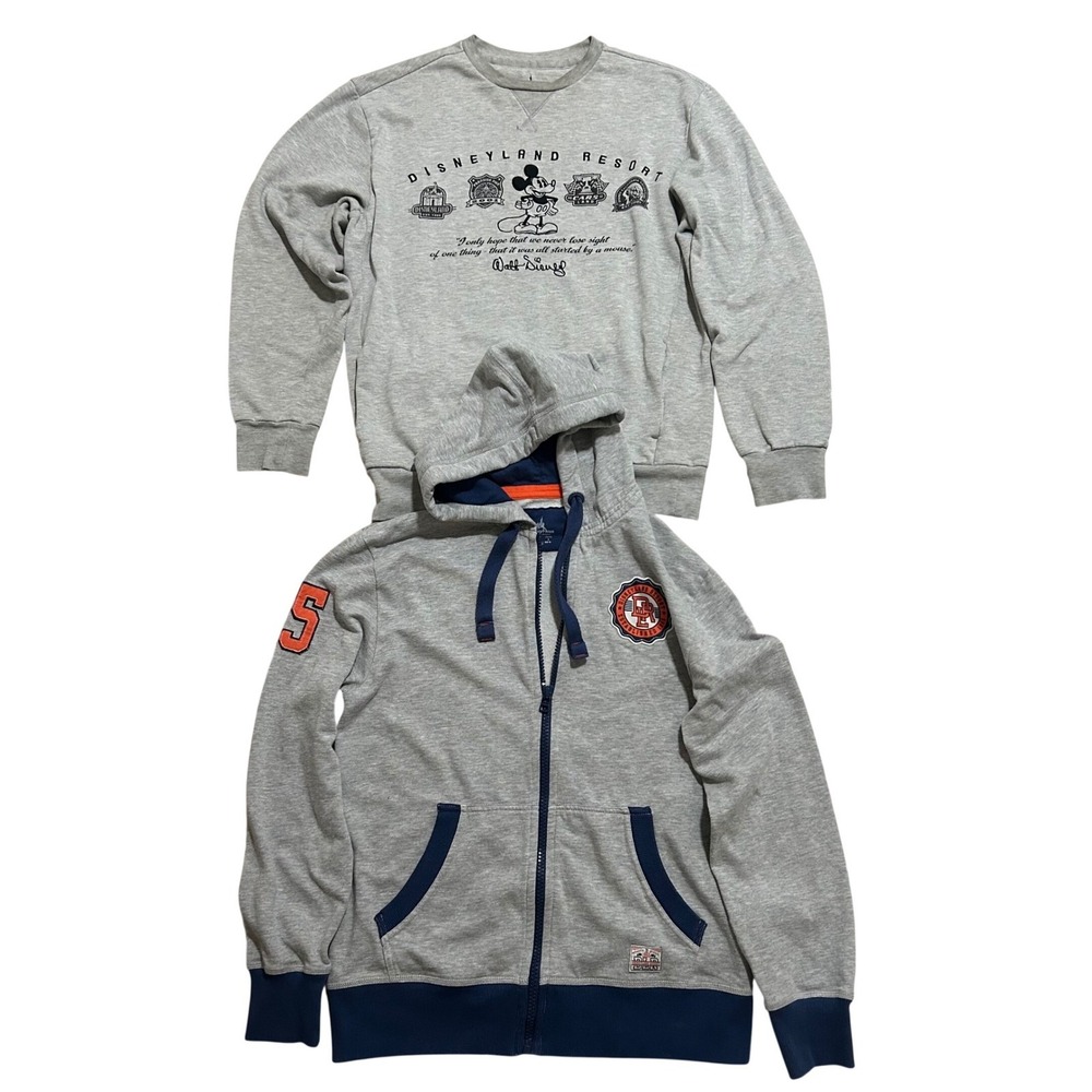 Disney Parks Mens Sweatshirt Bundle Disneyland Resort Mickey Mouse Hoodie Crew M